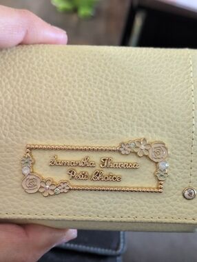 Samantha Thavasa Petit Choice Pale Yellow Floral Logo Wallet